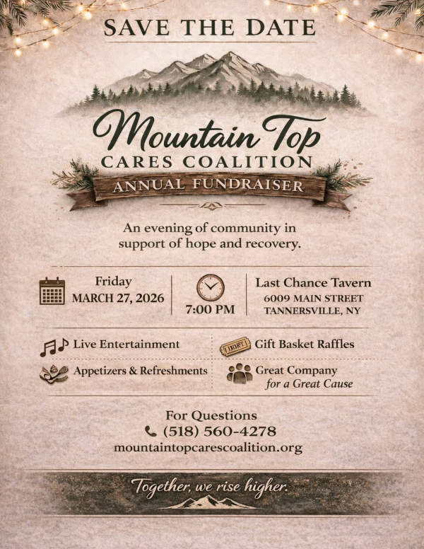 Poster for Mountain Top Cares Coalition annual fundraiser